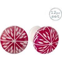 Nicola Spring Resin Cabinet Knobs - Pack of 12 in Dark Red | Size: 1000mm x 500mm