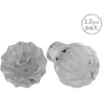 Nicola Spring Glass Cabinet Knobs - Round - Pack of 12 in Clear | Size: 1000mm x 500mm