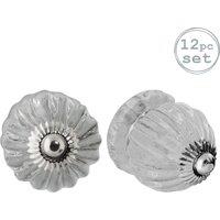 Nicola Spring Glass Cabinet Knobs - Button - Pack of 12 in Clear | Size: 1000mm x 500mm
