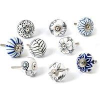 Nicola Spring Round Ceramic Cabinet Knobs - 9 Designs - Pack of 9 | Size: 1000mm x 500mm