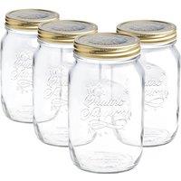 Bormioli Rocco Quattro Stagioni Glass Preserving Jars 1L Clear Pack of 4