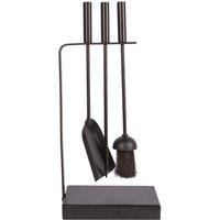 Hammer and Tongs 4pc Goodwood Fireside Companion Set Black