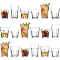 LAV Aras Stacking Glassware 18 Piece Set - Clear
