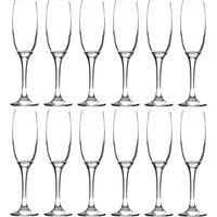 LAV Venue Glass Champagne Flutes - 220ml - Clear - Pack of 12