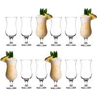 LAV 12x Fiesta Pina Colada Glasses - 390ml Party Drinking Glass Set in Clear