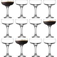 LAV 12x Misket Espresso Martini Glasses - 235ml Espresso Coupe Glass Set in Clear