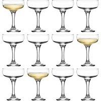 LAV 12x Misket Glass Champagne Saucers - 235ml Vintage Coupe Glasses Set in Clear