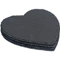 Argon Tableware Heart Slate Placemats 25cm Pack of 4 in Grey