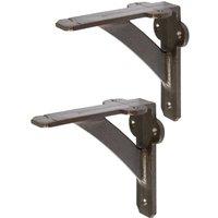 Hammer and Tongs Iron Shelf Bracket - D100mm - Pack of 2 in Grey | Size: 1000mm x 1000mm