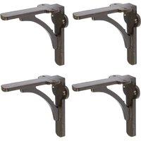 Hammer and Tongs Curved Iron Shelf Bracket - D100mm - Pack of 4 in Grey | Size: 1000mm x 1000mm