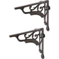 Hammer and Tongs Ornate Iron Shelf Bracket - D200mm - Pack of 2 in Black | Size: 1000mm x 1000mm
