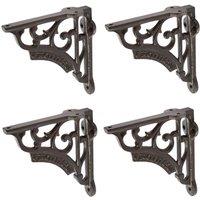 Hammer and Tongs Ornate Iron Shelf Bracket - D120mm - Pack of 4 in Black | Size: 1000mm x 1000mm