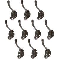 Hammer and Tongs Hat & Coat Hook - W40mm x H105mm - Pack of 10 in Black | Size: 1000mm x 1000mm