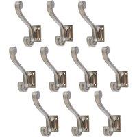 Hammer and Tongs Square Back Hat & Coat Hook - W35mm x H105mm - Pack of 10 in Grey | Size: 1000mm x 1000mm