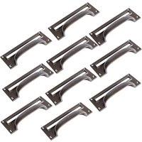 Hammer and Tongs Filing Cabinet Drawer Pull with Card Frame - W130mm x H50mm - Pack of 10 in Grey | Size: 1000mm x 500mm