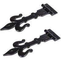 Hammer and Tongs Fleur De Lis T-Hinge - W310mm - Black - Pack of 2 | Size: 10000mm x 520mm