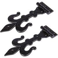 Hammer and Tongs Fleur De Lis T-Hinge - W235mm - Black - Pack of 2 | Size: 10000mm x 520mm