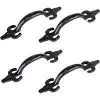 Hammer and Tongs Antique Fleur De Lis Door Handle - H205mm - Black - Pack of 4 | Size: 10000mm x 520mm