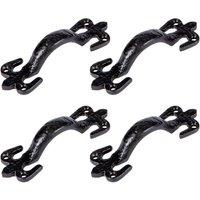 Hammer and Tongs Rustic Fleur De Lis Door Handle - H105mm - Black - Pack of 4 | Size: 10000mm x 520mm