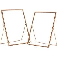 Nicola Spring 2x Standing Metal Photo Frames - 8 x 10 Picture Display Poster Frame in Rose Gold