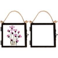 Nicola Spring 5x Hanging Metal Photo Frames - 4 x 4 - Black - Picture Frame Wall Mounted Frame with Rope