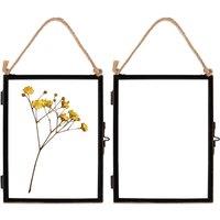 Nicola Spring 5x Hanging Metal Photo Frames - 5 x 7 - Picture Frame Wall Mounted Frame with Rope in Black