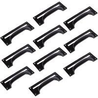 Hammer and Tongs Filing Cabinet Drawer Pull with Card Frame - W130mm x H50mm - Pack of 10 in Black | Size: 1000mm x 500mm