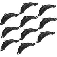 Hammer and Tongs Fluted Cabinet Drawer Pull - W95mm x H50mm - Pack of 10 in Black | Size: 1000mm x 500mm