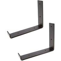 Hammer and Tongs Scaffold Board Iron Shelf Bracket - D235mm - Pack of 2 in Black | Size: 1000mm x 1000mm