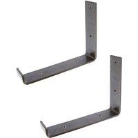 Hammer and Tongs Scaffold Board Iron Shelf Bracket - D235mm - Pack of 2 in Grey | Size: 1000mm x 1000mm