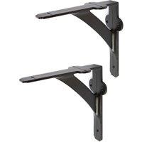 Hammer and Tongs Iron Shelf Bracket - D150mm - Pack of 2 in Black | Size: 1000mm x 1000mm