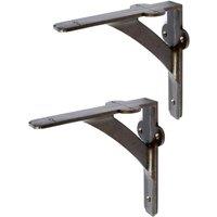 Hammer and Tongs Iron Shelf Bracket - D150mm - Pack of 2 in Grey | Size: 1000mm x 1000mm