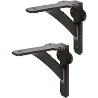 Hammer and Tongs Iron Shelf Bracket - D100mm - Pack of 2 in Black | Size: 1000mm x 1000mm