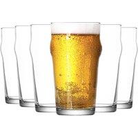 LAV Noniq Pint Beer Glasses - 570ml - Clear - Pack of 12