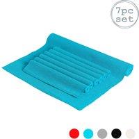 Nicola Spring Ribbed Cotton Placemats with Table Runner in Light Blue