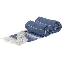 Nicola Spring Round Turkish 100% Cotton Soft Large Lightweight Beach Towel 190cm - Pack of 2 in Navy