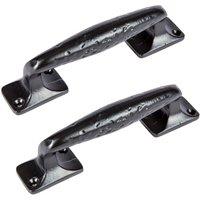 Hammer and Tongs Forged Barn Door Handle - H150mm - Black - Pack of 2 | Size: 10000mm x 520mm