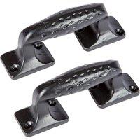 Hammer and Tongs Forged Barn Door Handle - H100mm - Black - Pack of 2 | Size: 10000mm x 520mm