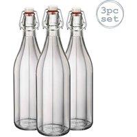 Bormioli Rocco Oxford Glass Swing Bottles - 1 Litre - Pack of 3 in Clear