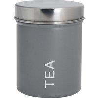 Harbour Housewares Kitchen Tea Canister - Round Metal Kitchen Storage Food Canister Tin in Grey