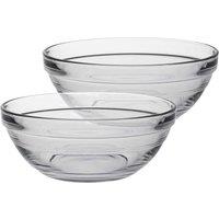 Duralex Lys Glass Stacking Bowls for Kitchen, Serving - 14cm (5.5") - Pack of 6 in Clear