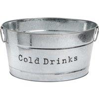 Harbour Housewares Large Drinks Bucket - Vintage Metal Bar Cooler Bucket Drinks Cooling Tin in Silver