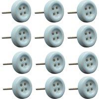 Nicola Spring Ceramic Cabinet Knobs Button - Pack of 12 in Blue | Size: 1000mm x 500mm