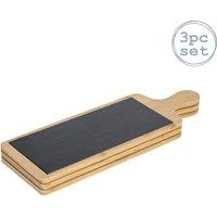 Argon Tableware Bamboo Slate Serving Paddles 44.5 x 14.5cm Pack of 3 in Grey | Size: 44.5 x 14.5 cm
