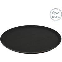 Argon Tableware Round Non-Slip Serving Trays 40cm Black Pack of 6