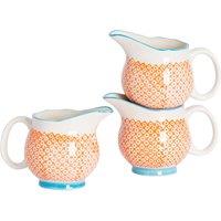 Nicola Spring Hand-Printed Milk Jugs - 300ml - Pack of 6 in Orange