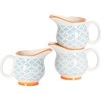 Nicola Spring Hand-Printed Milk Jugs - 300ml - Pack of 6 in Blue