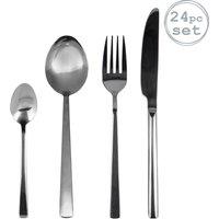 Argon Tableware 24 Piece Tondo 18/0 Stainless Steel Cutlery Set - Silver