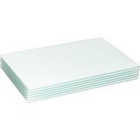 Harbour Housewares 6x Glass Placemats - 40 x 30cm - Dining Table Place Mats Protectors in White | Size: 40 x 30 cm