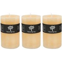 Nicola Spring Round Vanilla Pillar Candles - 110 Hours - Cream - Pack of 3 in Beige